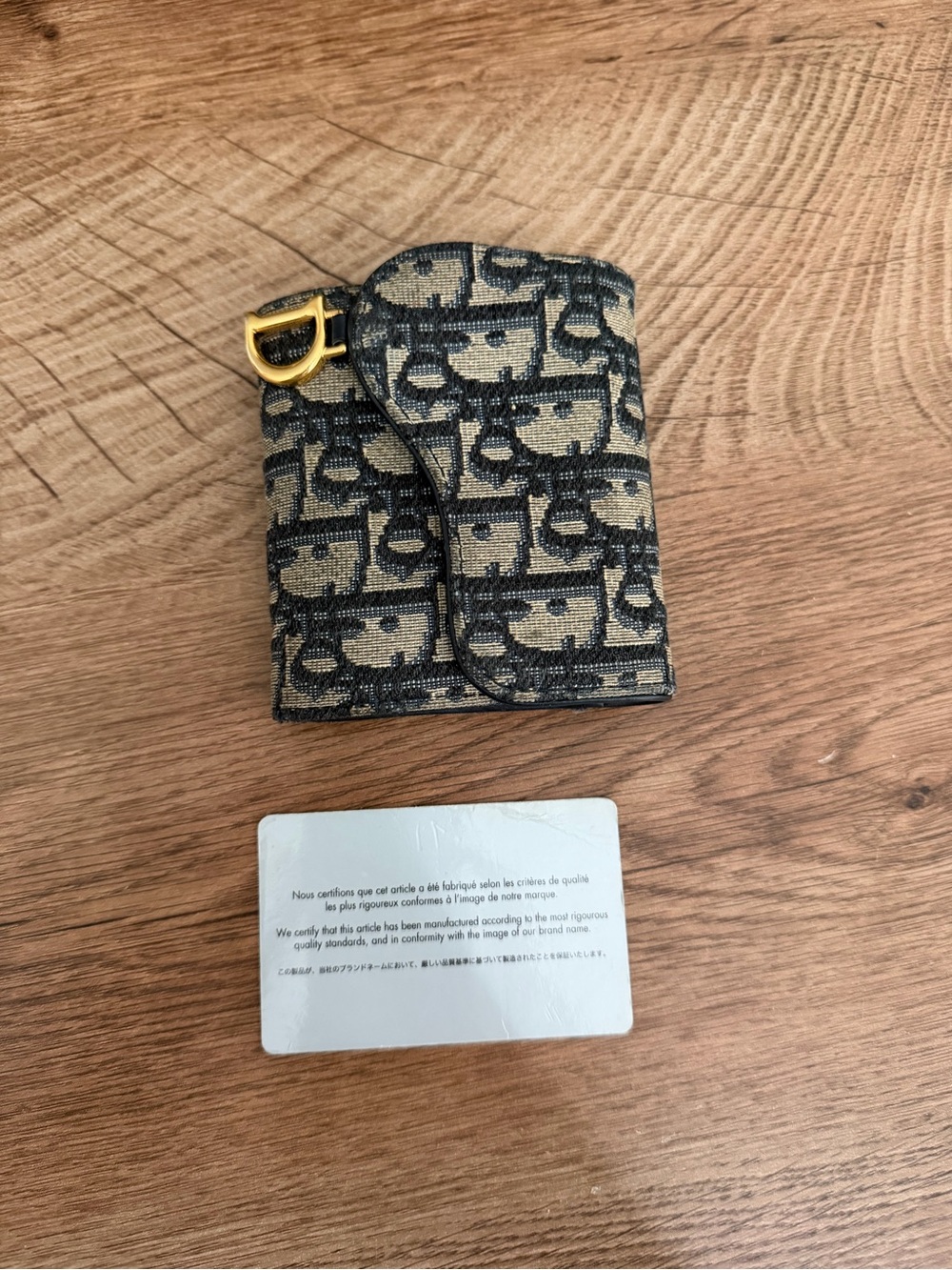 Dior Saddle Lotus Wallet with Authenticity Card